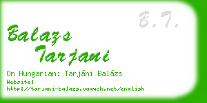 balazs tarjani business card